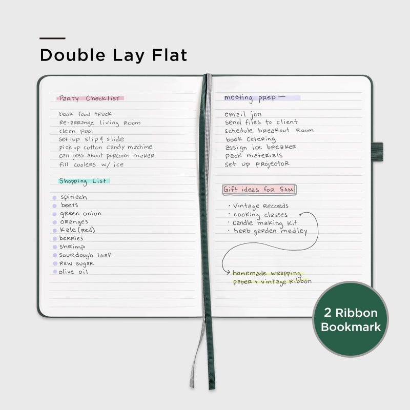 ⩓ Per Se Lined Journal Notebook، 160 صفحة، A5 5.7 × 8 بوصة مجلات ورقية سميكة مسطرة بالكلية للكتابة، دفاتر ملاحظات ذات غلاف فني للنساء والرجال والمدرسة (عبوة واحدة، أخضر) - Image 3